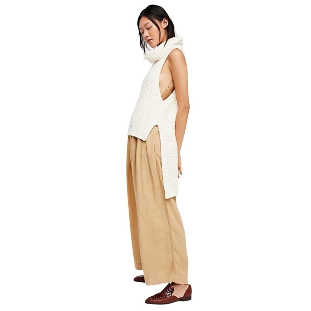 Free People Sweater Womens Size Small Skyscraper Sleeveless Turtleneck Cream - Picture 11 of 13